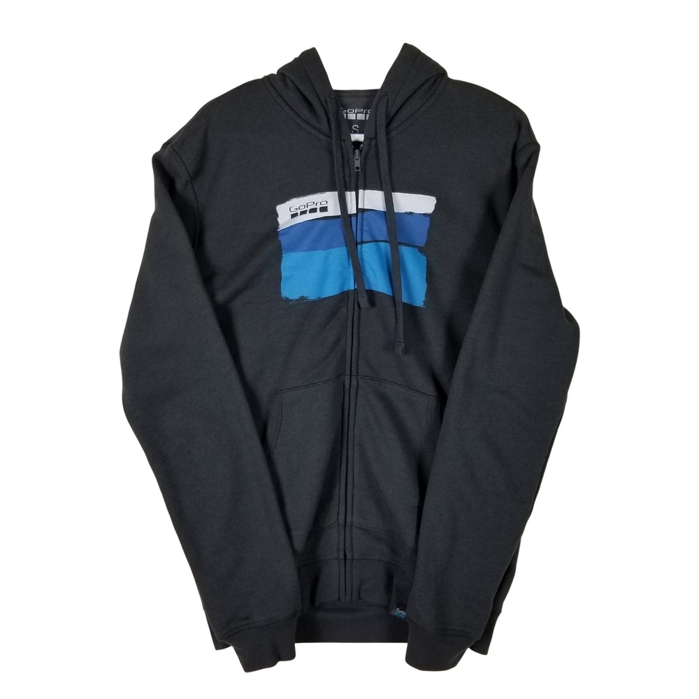 GoPro Hooded Sweatshirt Mens Small Charcoal Flag Hoody GPGHS-0107-MSM